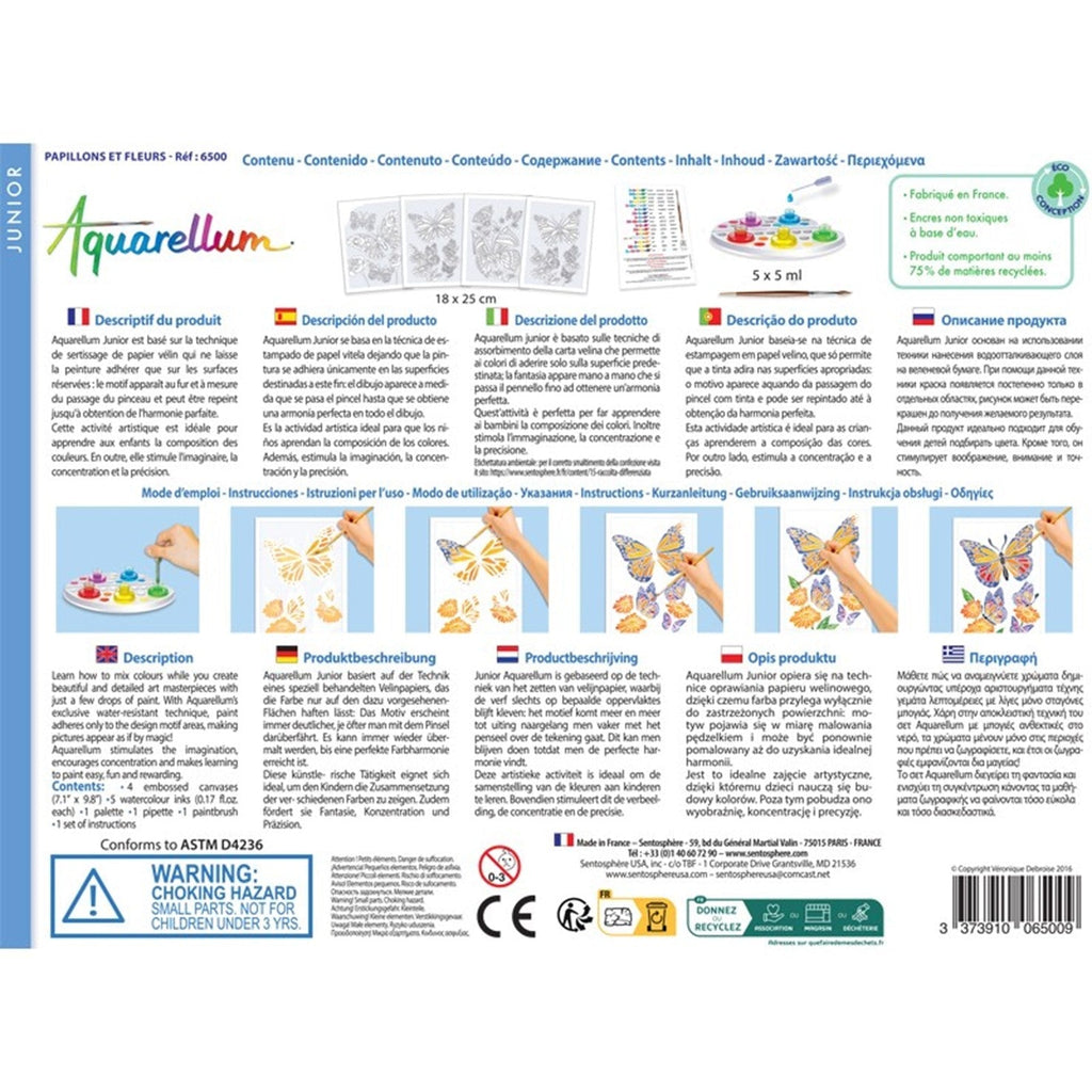 SENTOSPHERE AQUARELLUM JUNIOR "Papillons & Fleurs" - "Butterflies & Flowers"